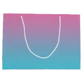 Grand Sac Cadeau Rose et turquoise Ombre (Dos)