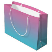 Grand Sac Cadeau Rose et turquoise Ombre (Dos Angle)