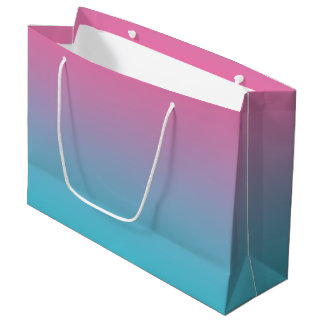 Grand Sac Cadeau Rose et turquoise Ombre