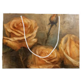 Grand Sac Cadeau Rose Fleur Romantique Pêche (Dos)