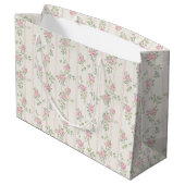 Grand Sac Cadeau Rose Fleur Rose (Dos Angle)