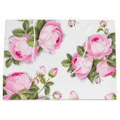 Grand sac cadeau rose Floral (Devant)