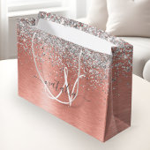 Grand Sac Cadeau Rose Gold brossé Parties scintillant métallique No