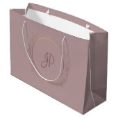 Grand Sac Cadeau Rose Gold Elegant Monogram Modèle tendance (Dos Angle)