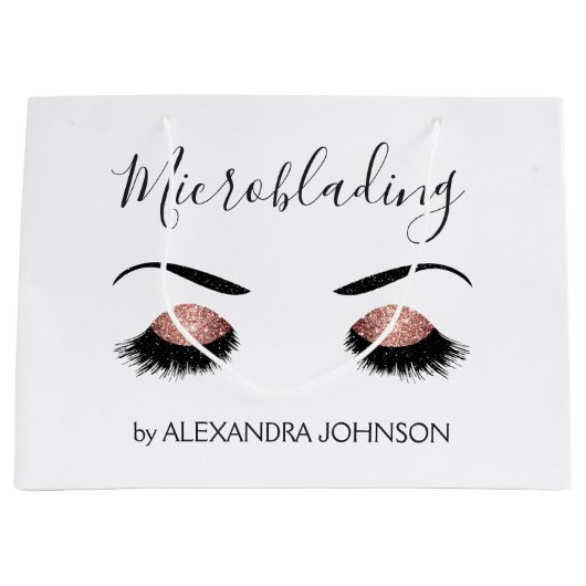 Grand Sac Cadeau Rose Gold Sparkly Parties scintillant Moderne Micr (Devant)