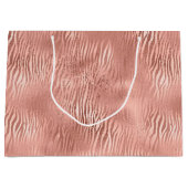 Grand Sac Cadeau Rose Gold Zebra Print (Devant)