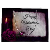 Grand Sac Cadeau Rose gothique, bougie et parchemin Saint Valentin (Dos)