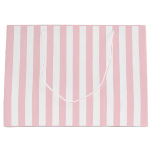 Grand Sac Cadeau Rose millénariste et rayure blanche