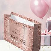 Grand Sac Cadeau Rose moderne Parties scintillant or Foil Monogramm