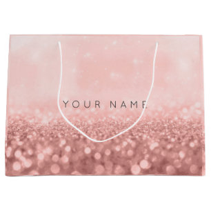 Grand Sac Cadeau Rose Rose Blush Parties scintillant Mariage 