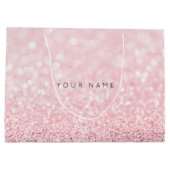 Grand Sac Cadeau Rose Rose or Parties scintillant en poudre Favoris (Dos)