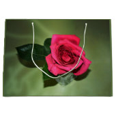 Grand Sac Cadeau Rose rouge classique belle verte (Devant)