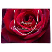 Grand Sac Cadeau rose rouge Valentin (Devant)