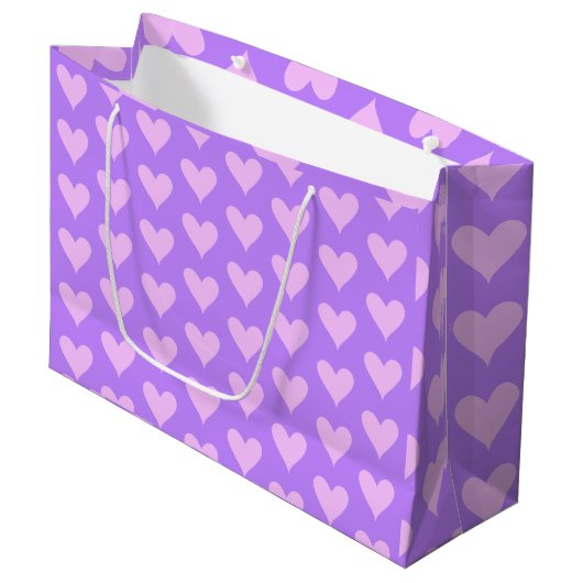 Grand Sac Cadeau Rose - Violet Saint-Valentin (Devant Angle)