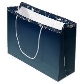 Grand Sac Cadeau Rose Web on Gradient Blue Gift Bag (Devant Angle)