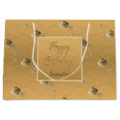 Grand Sac Cadeau Roses 3D personnalisés (Devant)