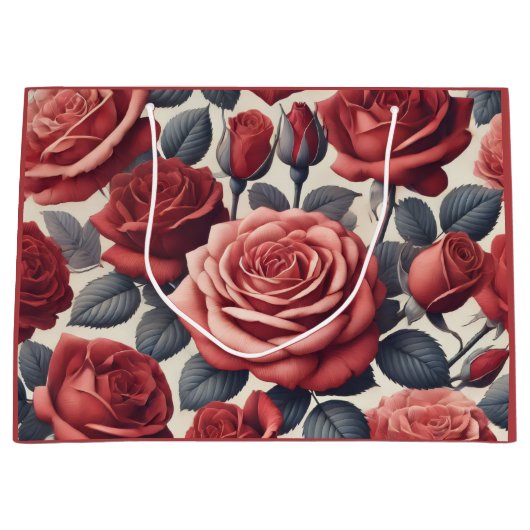 Grand Sac Cadeau Roses are Red (Devant)