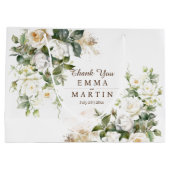 Grand Sac Cadeau Roses blanches Fleurs de mariage Cadeaux (Dos)