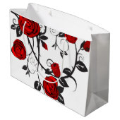 Grand Sac Cadeau roses de noir et rouge (Dos Angle)