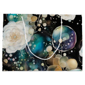 Grand Sac Cadeau Roses Et Bulles Abstraits (Dos)