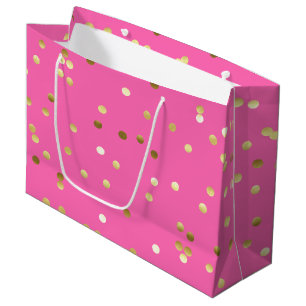 Grand Sac Cadeau Roses indien à la mode de confettis de feuille