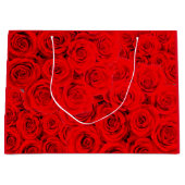 Grand Sac Cadeau Roses rouges à fleur chaude (Devant)