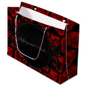 Grand Sac Cadeau Roses rouges gothiques Mariage victorien (Devant Angle)