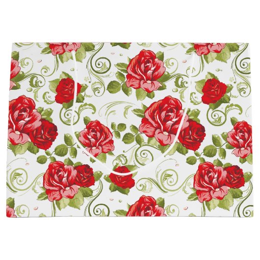 Grand sac cadeau - Roses rouges Imprimer (Devant)