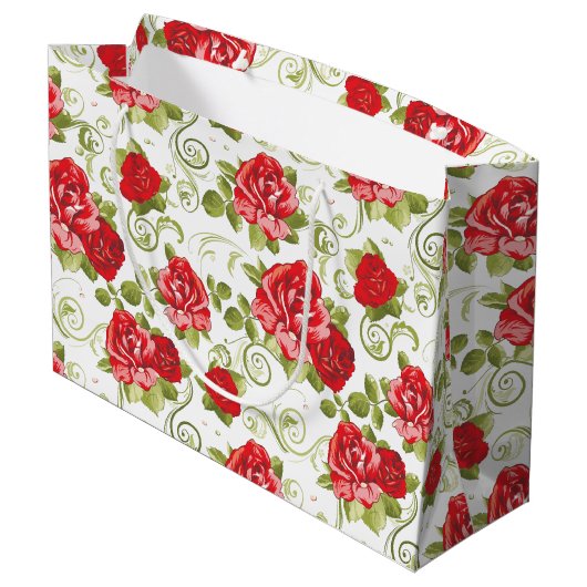 Grand sac cadeau - Roses rouges Imprimer (Dos Angle)