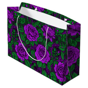 Grand Sac Cadeau Roses violets