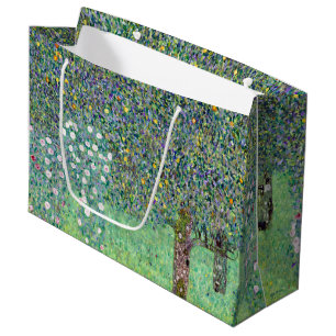 Grand Sac Cadeau Rosiers sous les arbres, Gustav Klimt