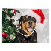 Grand Sac Cadeau Rottweiler Père Noël (Dos)