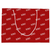 Grand Sac Cadeau Rouge Blanc XOXO Fête de Mariage (Dos)