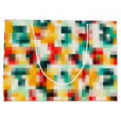 Grand Sac Cadeau Rouge bleu vert jaune blanc Motif Abstrait (Dos)