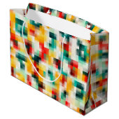 Grand Sac Cadeau Rouge bleu vert jaune blanc Motif Abstrait (Dos Angle)