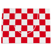 Grand Sac Cadeau Rouge Checkered (Devant)