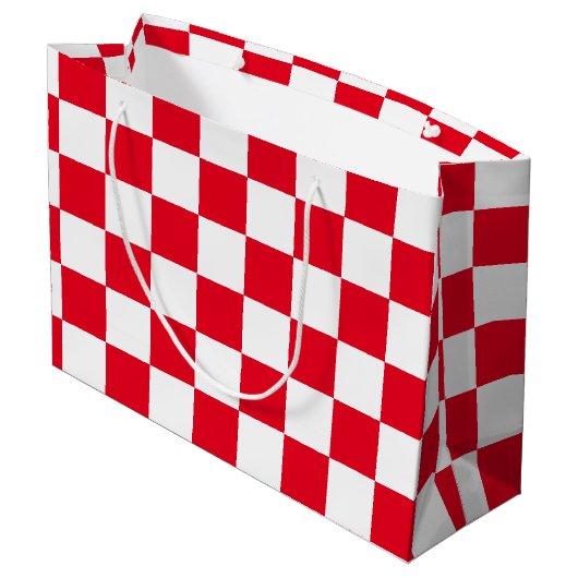 Grand Sac Cadeau Rouge Checkered (Dos Angle)