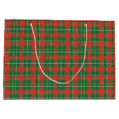 Grand Sac Cadeau Rouge de Noël Vert à Carreaux (Dos)