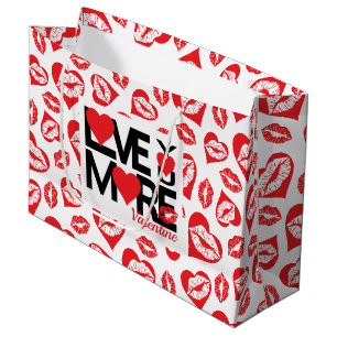 Grand Sac Cadeau Rouge et blanc Vous aimer Plus