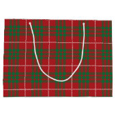 Grand Sac Cadeau Rouge et vert plaid (Dos)