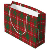Grand Sac Cadeau Rouge et vert plaid (Dos Angle)