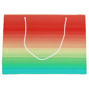 Grand Sac Cadeau Rouge Jaune Vert Bleu Rayures