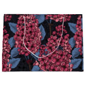 Grand Sac Cadeau Rouge lilas sur bleu foncé (Devant)