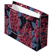 Grand Sac Cadeau Rouge lilas sur bleu foncé (Devant Angle)