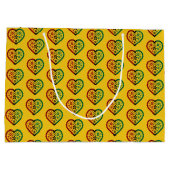 Grand Sac Cadeau Rouge Noir Coeurs verts Jaune Kwanzaa (Dos)