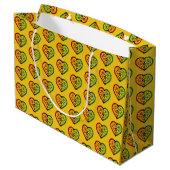 Grand Sac Cadeau Rouge Noir Coeurs verts Jaune Kwanzaa (Dos Angle)