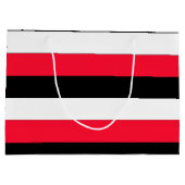 Grand Sac Cadeau Rouge, noir et blanc rayures (Dos)