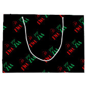 Grand Sac Cadeau Rouge Noir Vert Kinara Typographie Joyeux Kwanzaa (Dos)