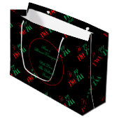 Grand Sac Cadeau Rouge Noir Vert Kinara Typographie Joyeux Kwanzaa (Devant Angle)