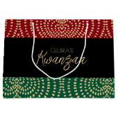Grand Sac Cadeau Rouge Noir Vert Or Kwanzaa (Devant)